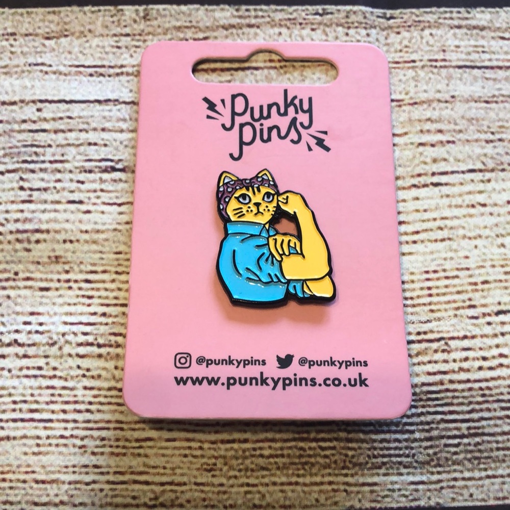 Punky Pins Enamel “Kitty” We Can Do It! pin NWT